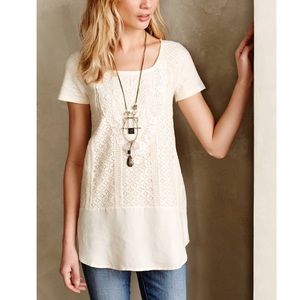 Anthropologie Meadow Rue Laurel Lace Tee